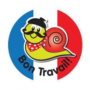 Bon Travail Snail Sticker